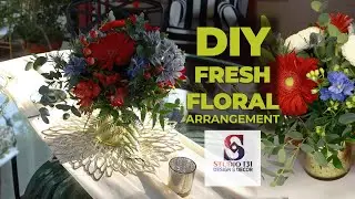Patriotic Red, White & Blue Fresh Floral Arrangement For Fourth of July, Memorial Day, Veteran's Day