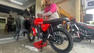 Vlog (2023) Moto Salleh Keeway Cafe Racer 152 First Service dan tayar pancit
