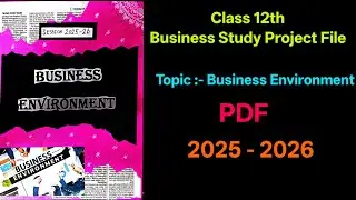 Business Environment | Class 12 BST Project File 2025-26 | With PDF | #bst 