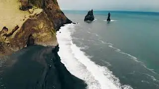 Aerial View of Basalt Sea Stacks