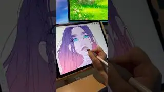 Another Relaxing Coloring Session ASMR 💜 #asmrdrawing #digitalart #procreateart #drawingprocess