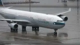 Cathay Pacific Airways Airbus A340-313X Landing at Nagoya