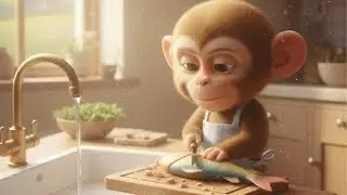 Повседневная жизнь маленькой обезьянки🐒#обезьяна #асмр #смешно #животные