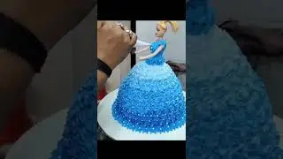 3 kg dark blue colour doll cake design #shorts #dollcake