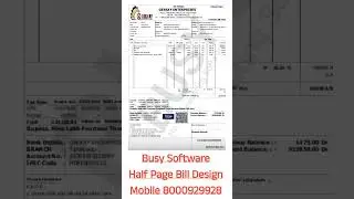 Busy Software A4 Bill Design ||A4 Bill Design In Busy Software||#8000929928