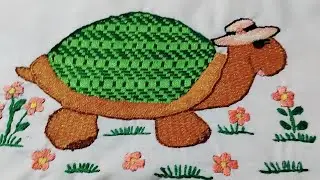 Bordado facil para el caparazón de una tortuga #1 🐢  @bordandoyaprendiendo9 #handembroidery