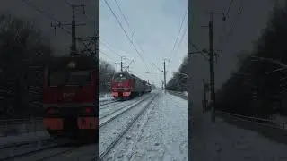 Респект за буфера! Очень добрый ЭП2К-325 с Вагоном испытания контактной сети МСД на о.п. Вяткино#ржд