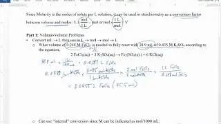 Solution Stoichiometry -- Honors