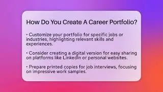 How Do You Create A Career Portfolio? - Job Success Network