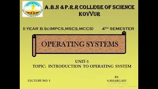II BSc 4TH SEM PAPER-5 OPERATING SYSTEMS LECT-1