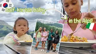 Half Korean Baby with Grandparents and Auntie exploring the Italian Alps (Aisha Ba)