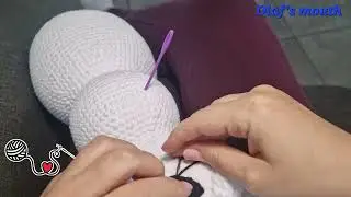 Sewing Olaf's mouth