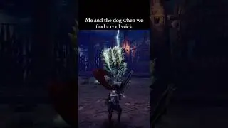 When me and the dog find a cool stick #monsterhunter #monsterhunterworld #gaming #shorts