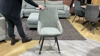 Chaise salle a manger confortable pivotante tissu velours gris design italien contemporain - Matt