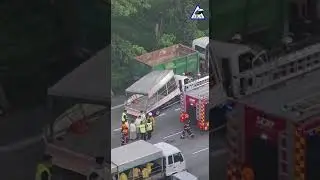 Fatal accident between lorry and truck at Singapore expressway