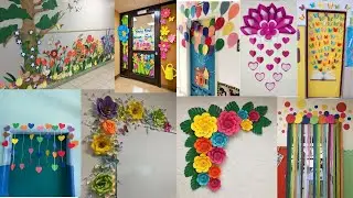 Wall hanging for school decoration/Color paper crafts idea/Paper flowers making decoration for Class