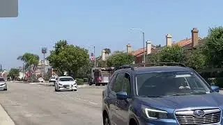 OCFA Engine 84 Responding with air horn