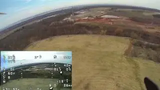Y6 multirotor with APM 2.5 fw 2.9.1b FPV flight and landing into the tree