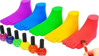 ASMR Video | How To Make Rainbow Foot From Kinetic Sand | By YoYo Sand P