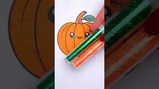 🎃 Halloween Pumpkin Drawing ✨ Glitter Art #glitter #art #halloween #pumpkin #viral