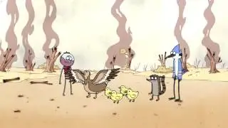 Regular Show-Benson gets yelled at by ducklings' mother