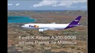 FedEx A300-600F landing Palma de Mallorca airport (FS2004)