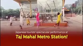 Japanese Tourists Light Up Taj Mahal Metro Station with a Stunning Performance | Agra Metro | UPMRC