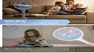 YISSVIC Electric Fly Swatter 4000V Bug Zapper Racket Dual Modes Mosquito Killer with Purple Mosquit