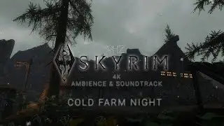 Skyrim 4K Ambience - Cold Farm Night - VHZ VIBES