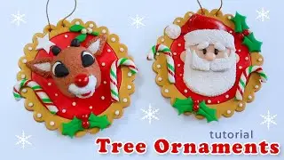 RUDOLPH THE RED-NOSED REINDEER & SANTA Christmas Tree Ornaments | Polymer Clay Tutorial