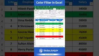 Colour Filter in Excel