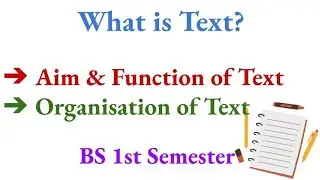 Aim and Function of Text/ Organization of Text/What is Text?BS 1st semester