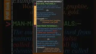 natural and man-made materials definition notes.#natural #manmade #groupstudy #bestnotes ..||