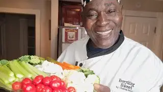 Homemade vegetable tray with ranch dressing