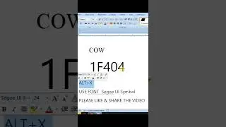 Cow symbol in #computerthecourse  #microsoftoffice #msword