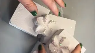 White, varied textures. including super-soft chalk from @yiouasmrchalk. Gym chalk ASMR.
