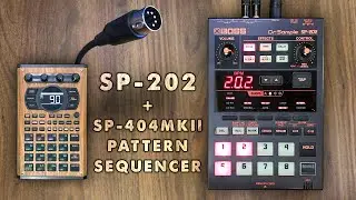 A SP-202 beat w/ samples triggered by SP-404MKII Pattern Sequencer via MIDI