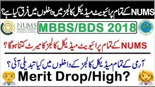NUMS Private Medical Colleges ! Merit Estimation & Admissions Difference ( 2017 vs 2018)