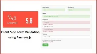 Laravel 5.8 - Client Side Form Validation using Parsleys.js