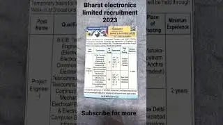 Bharat electronics limited recruitment 2023 #govermentjobs #jobsearch #jobvacancy #newjobsupdate