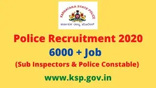 Karnataka state police recruitment   2020