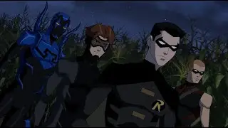 Robin, Arsenal, Blue Beetle e Impulso Vs El Black Beetle de los Reach &brvbar; Young Justice-Latino