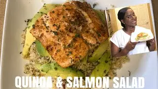QUINOA SALAD WITH GRILLED SALMON & AVOCADO😍 (MUST SEE)
