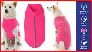 Gooby Zip Up Fleece Dog Sweater   Warm Pullover Fleece Step in Dog Jacket Winter Small Dog Sweater