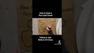 How to Draw a Four Leaf Clover Super Fast #stinkysartclass #howtodraw #drawinglesson #fourleafclover