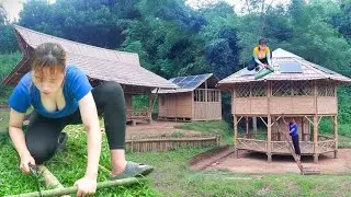 Building a 2 Story Bamboo House in 30 Days Alone | Start to Finish Timelapse