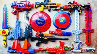 Collecting Senapan NERF war GUNS, Senapan Pistol, Gear Light AK47 Gun, Sniper Rifle, Spiderman Gun