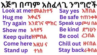 ለጀማሪዎች የተዘጋጀ በጣም አስፈላጊ የእንግሊዘኛ ንግግሮች The most important english conversation prepared for beginners 