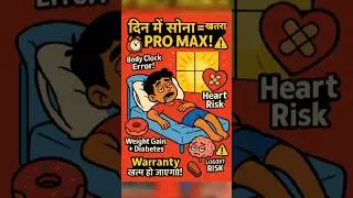 दिन में सोना = Warranty खत्म! 😂 | Health Risk Pro Max 🚨 | Daytime Sleep Dangers #shorts #facts