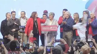 Chilean presidential candidate Jeannette Jara speaks to supporters after defeat | AFP